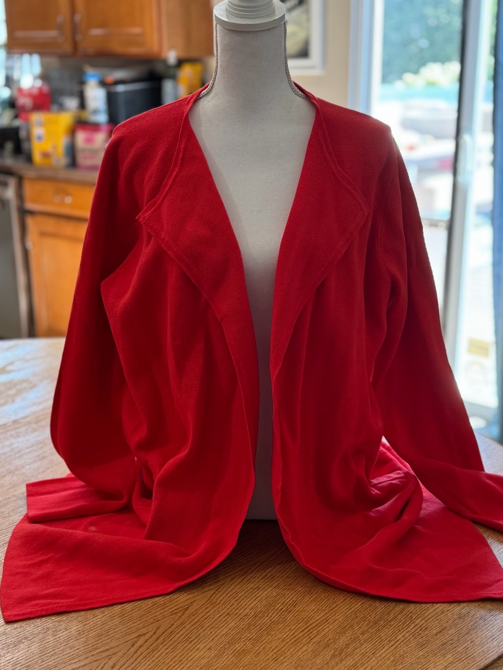 J. Crew Bright Red Open-Front sweater Blazer / Jacket